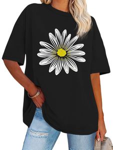 T-shirts d'été pour femmes 100% coton, imprimés graphiques, t-shirts DTF, col rond, manches courtes, amples et confortables - Product Image 6