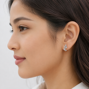 Pendientes de Plata de Ley 925 con Diamantes de Corte Marquesa y Moissanita en Forma de Hoja para Mujer, Joyería de Moda para Compromiso y Boda - Product Image 5