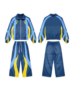 Conjunto deportivo cortavientos con pantalones y chaqueta, 100% nailon con malla interior, para hombre. - Product Image 3