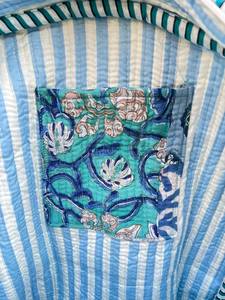 Mochila Acolchada a Rayas para Niñas, Hecha a Mano, de Algodón, para la Escuela, Ligera, para Viajes, con Múltiples Bolsillos, Estilo Boho, 20 Pulgadas - Product Image 4