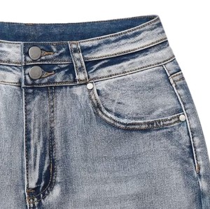 Vaqueros de mezclilla elásticos de mujer, corte bootcut, súper cómodos, de tiro alto, acampanados, rasgados, a la moda - Product Image 5