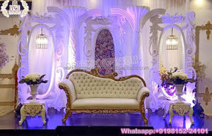 Escenario de Noche de Recepción de ensueño, marcos de fondo de Frp de forma ovalada para boda, hermoso marco de FRP ovalado - Product Image 3