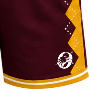 Pantalones Cortos de Voleibol Sublimados en Borgoña Dorado, Uniformes Deportivos Profesionales para Equipos, Ropa de Entrenamiento de Alto Rendimiento - Product Image 5