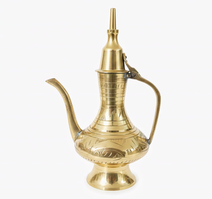 Surahi en laiton royal de luxe Metcraft avec finition polie miroir et accents colorés en forme de paon, réutilisable, prix de gros - Product Image 2