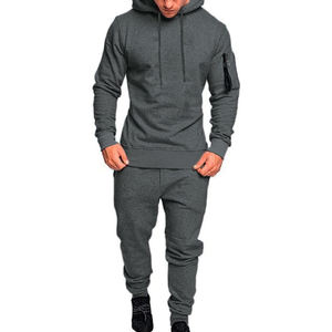 Ensemble de survêtement personnalisé pour homme : pantalon de jogging et sweat à capuche, ensemble de sport uni et vierge - Product Image 1