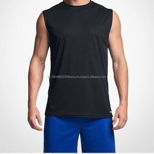 เสื้อยืดแขนกุดสำหรับผู้ชายเสื้อยืดเข้ารูปกล้ามเนื้อแขนกุดสีแดงสำหรับผู้ชาย - Product Image 6