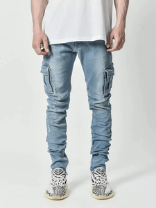 Pantalones Vaqueros Ajustados de Mezclilla para Hombre, Talla Grande, con Bolsillos Laterales, Estilo Moderno, Venta Caliente 2025 - Product Image 4