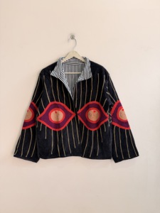 Women's Ethnic Inspired <b>Reversible</b> Suzani Velvet Winter <b>Jacket</b> Unique Handmade Premium Embroidered Outerwear - Product Image 2