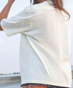 Camiseta de Punto 100% Algodón para Hombre y Mujer, Corte Holgado, Estampada, Manga Corta, Lavado Ácido, Secado Rápido, Transpirable - Product Image 3