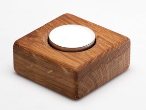 Wooden Square <b>Tea</b> Light Holder Handmade Candle <b>Stand</b> Brown Decorative Candle Jar for Home Christmas Table Decor - Product Image 2