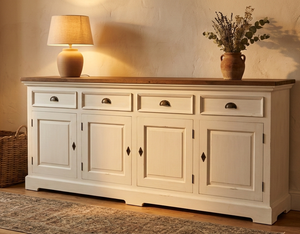 Commode contemporaine en teck massif Denade avec 8 tiroirs, meuble de rangement pour salon - Product Image 3