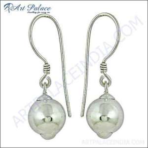 Stylish 925 Silver Fashion Hoop <b>Earrings</b> Plain Silver <b>Hook</b> Jewelry - Product Image 1