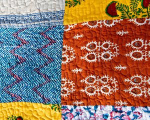 Wholesale Handmade Patchwork pure Cotton <b>Bed</b> Cover Reversible Quilted <b>Block</b> Print Bedspread Boho Bedding Blanket Home Decor ODM - Product Image 2