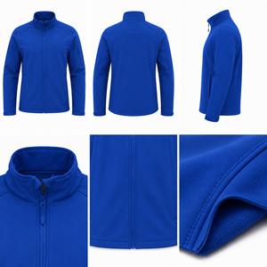 Chaqueta Softshell Azul para Hombre, Cierre Frontal, Resistente al Viento, Informal, para Otoño, Corte Regular, Color Sólido, Poliéster, Último Diseño - Product Image 4