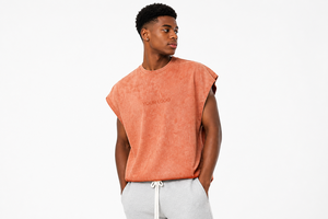 Débardeur Homme Personnalisé, Grammage Lourd, Effet Délavé Acide Vintage, Sans Manches, Coupe Oversize à Épaules Tombantes, pour la Gym et le Sport - Product Image 2