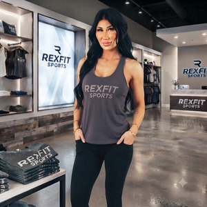 เสื้อกล้ามออกกำลังกายผู้หญิง REXFITSPORTS 2026 รุ่นใหม่ โลโก้สั่งทำพิเศษ เสื้อฟิตเนสแขนกุด ระบายอากาศได้ดี เหมาะสำหรับออกกำลังกาย วิ่ง โยคะ - Product Image 2