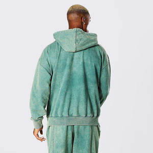 เสื้อฮู้ดดี้วินเทจผู้ชายคุณภาพสูง ล้างสีแบบ Stone Acid Wash พร้อมโลโก้สั่งทำ ขายดีสำหรับฤดูหนาว ราคาสมเหตุสมผล ป้องกันการหดตัว พร้อมลายตัวอักษร - Product Image 2