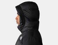 Veste matelassée unisexe noire à capuche coupe-vent écologique respirante décontractée pour l'hiver coupe régulière fermeture éclair broderie sur le devant