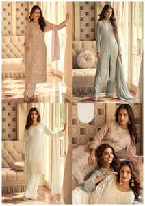 Conjunto de Trabajo Premium de Georgette con Bordado Pesado de Cuentas, Top de Manga Tres Cuartos, Pantalón al Tobillo y Dupatta de Tela No Tejida, Estampado Rápido de Una Pieza - Product Image 2