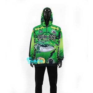 Maillot de pêche pour hommes et femmes UPF50+ anti-UV, sublimé, séchage rapide, respirant, avec capuche, logo personnalisé, prix usine OEM - Product Image 2