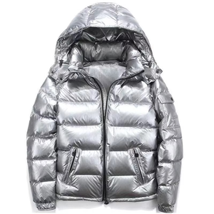 Wholesale High Quality Luxury Men's Winter <b>Jacket</b> Waterproof Windproof Puffer with Thick Down for Outdoor Use Shiny Winter Coat - Product Image 5