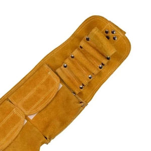Wholesale Custom Professional 100%Heavy Duty <b>Tool</b> <b>Belt</b> With Multiple Pockets Tan Leather And Canvas Construction For Workshop Us - Product Image 6