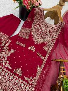 Nouvel ensemble de créateur élégant, broderie de sequins, entièrement cousu, prêt-à-porter, tenue ethnique pour la saison des mariages et des fêtes - Product Image 5