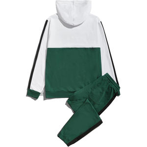 Conjunto deportivo clásico para hombre, sudadera con capucha forrada de felpa y pantalones tipo jogger, tela y diseño resistentes para entrenamientos de invierno y correr. - Product Image 2