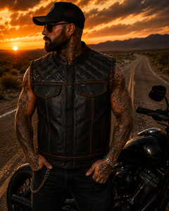Gilet de motard en cuir véritable écologique pour homme, col montant, empiècements matelassés, poches, motif cachemire, fermeture éclair, vêtement d'extérieur hiver - Product Image 6