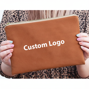 Pochette de maquillage personnalisée de haute qualité en toile résistante à l'eau, fermeture à glissière, grande capacité, motif lettres, sac cosmétique tendance - Product Image 1