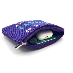 Monedero Artesanal TIMELESS CRAFT, Elegante, Morado y Blanco, con Bordado y Cuentas, Diseño de Estrella Impresionante, Alta Calidad, Uttar Pradesh - Product Image 4