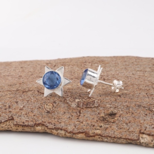 Pendientes de Tanzanita Azul Elegantes Hechos a Mano por Diseñadores en Plata de Ley 925 para Mujeres y Niñas - Product Image 5