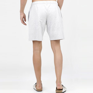 <b>Men</b> Solid <b>White</b> Cotton <b>Shorts</b> Drawstring Waist Casual Wear with Pockets Breathable Knitted Fabric Mid Rise Style Wholesale - Product Image 3