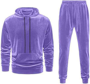 Ensemble de survêtement en velours pour hommes grandes tailles, veste et pantalon à capuche, style jogging, nouvelle collection - Product Image 1
