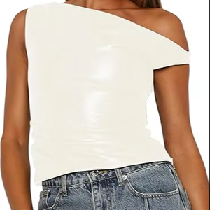 Women <b>Leather</b> Tank <b>Top</b> Bulk Manufacturer Custom Logo Sleeveless Fashion Apparel - Product Image 1