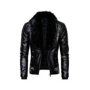 <b>Men</b> Premium Genuine Leather <b>Jacket</b> Soft Comfortable Classic Full Zip Durable Casual Regular Fit Fashion Outerwear Breathable - Product Image 1
