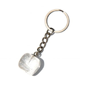 natural stone <b>Clear</b> crystal quartz Cube quartz Keychain Healing <b>wrapped</b> Gemstone crystal Keychain healing Wholesaler - Product Image 4
