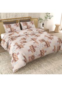 Ensemble de couette en coton, motif géométrique patchwork, literie 3 pièces, style moderne respirant, housse de couette, drap, taie d'oreiller pour toutes les saisons - Product Image 2