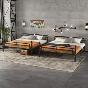 Lit superposé en métal Queen Over Queen avec barrières de sécurité, lit industriel détachable pour adolescents, noir - Ancien SKU W2580S00019 - Product Image 3