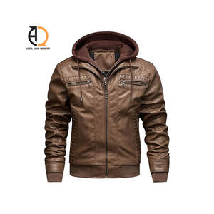 Fabricantes de Chaquetas de Cuero, Diseño Clásico, Chaqueta Bomber de Cuero PU Premium Personalizada, Color Marrón Vintage - Product Image 4