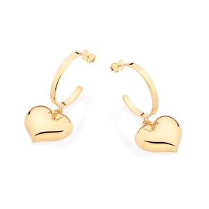 Pendientes colgantes con forma de corazón, aleación de zinc chapada en oro real de 18 quilates, para mujer, regalo de joyería romántica a la moda - Product Image 2