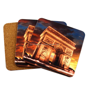 แผ่นรองไม้ทำจากไม้สำหรับทำกาแฟรูปแก้วชาทำจากไม้พิมพ์โลโก้ตามสั่งทำจากไม้กันน้ำทรงสี่เหลี่ยม MDF อินเดีย - Product Image 5