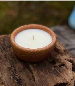 Portavelas de Madera Color Café, Estilo Rústico, Decoración para el Hogar, Centro de Mesa Navideño, Portavelas de Soja - Product Image 6