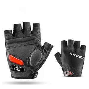 Gants de cyclisme unisexes demi-doigts en cuir pour le sport, antidérapants, absorbant les chocs, respirants, avec poignet réglable - Product Image 4