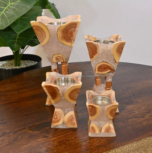 Couleur et tailles personnalisées brûleur bakhoor en résine époxy, brûleur oud, brûleur d'arôme, brûleur de parfum articulé en résine époxy en bois - Product Image 3
