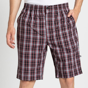 Men's <b>Plaid</b> Bermuda <b>Shorts</b> Mid Waist Elastic Cotton Casual Checkered Pattern Woven Fabric Breathable Style - Product Image 3