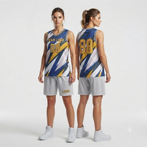 High Performance athletic Basketball Team Uniform Sleeveless Jersey with Matching Shorts for Competitive Sports and Daily <b>Train</b> - Product Image 3