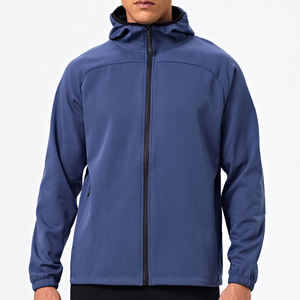 Veste d'extérieur imperméable en nylon pour homme, veste de sport athlétique, veste de course à pied avec fermeture éclair et capuche, coupe-vent - Product Image 1