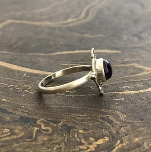 Bague unisexe vintage en améthyste (2,8 grammes) en argent sterling 925 avec sertissage clos pour usage quotidien - Product Image 5