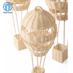 Décoration murale suspendue en rotin faite à la main en forme de montgolfière, pour chambre d'enfant, décoration intérieure, vente en gros - Product Image 3